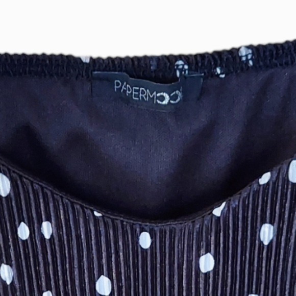 Papermoon Flared Tank Top Womens Size Medium Black Pleated New Stretch - Picture 3 of 12